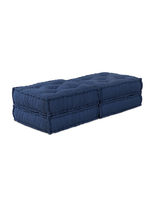 Bean Bag Bolster Poof Indigo 70x70x36cm