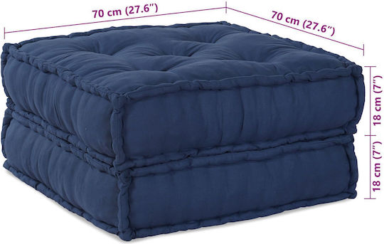 Πουφ Μαξιλάρα Αδιάβροχη Ινδigo 70x70x36cm