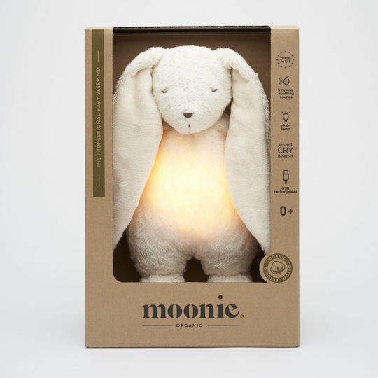Moonie Animăluț The Humming Bunny din Țesătură Cu senzor de plâns pentru 0++ Luni