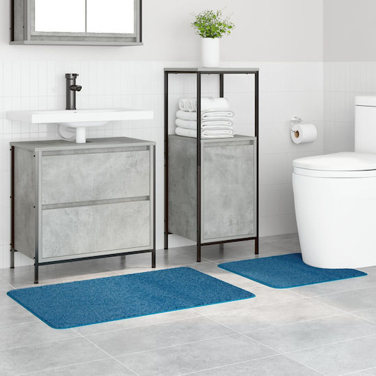 vidaXL Non-Slip Bath Mats Set Microfiber 4019863 Blue 2pcs