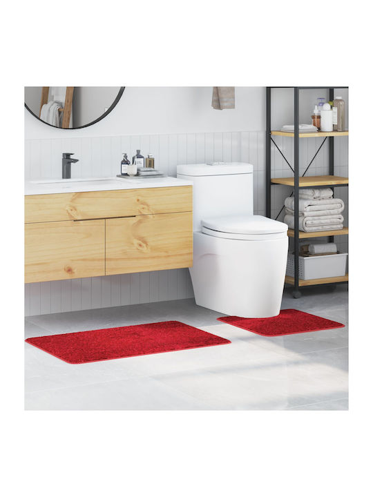 vidaXL Non-Slip Bath Mats Set Cotton 4019858 Red 2pcs