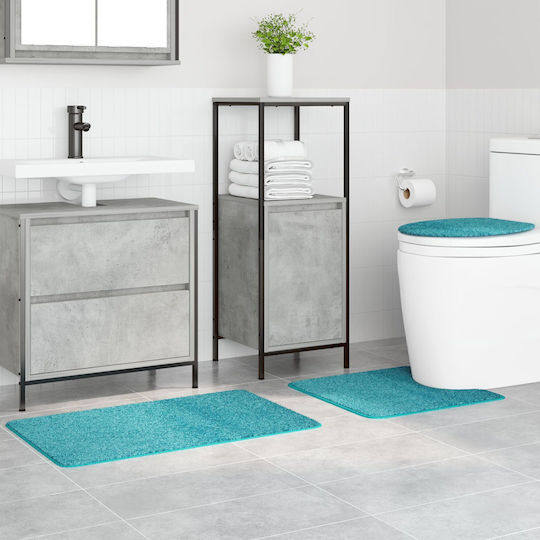 vidaXL Non-slip Set Bath Mats Microfiber 4019870 Turquoise 50x80cm 3 Pieces