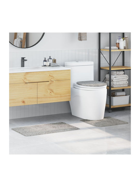 vidaXL Αντιολισθητικό Σετ Πατάκια Μπάνιου Microfiber 4019865 Γκρι 3τμχ