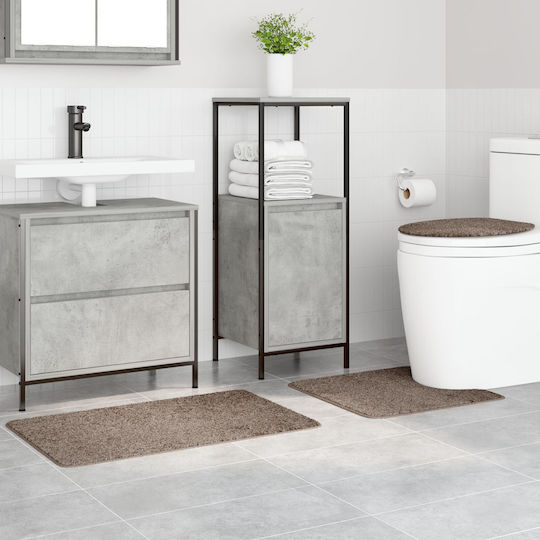 vidaXL Non-Slip Set Bath Mats Cotton 4019867 Brown 50x80cm 3 Pieces