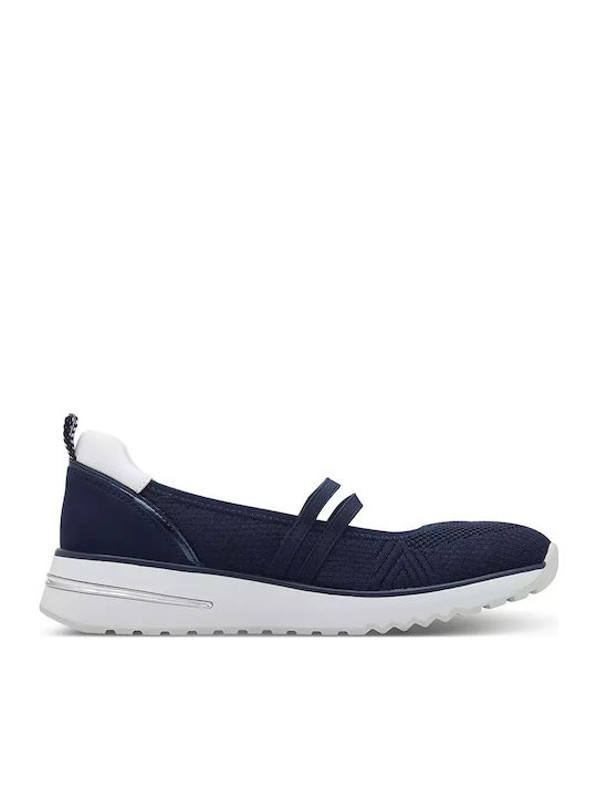 Damen Ballerinas Mit Riemen in Marineblau Farbe