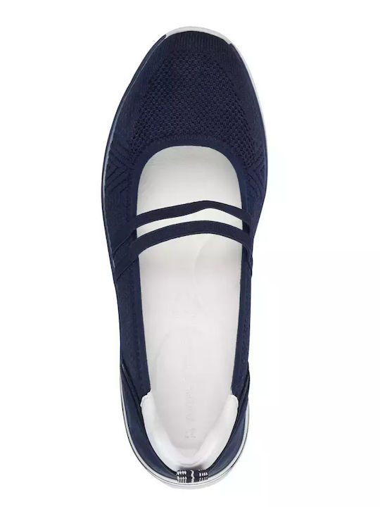 Damen Ballerinas Mit Riemen in Marineblau Farbe