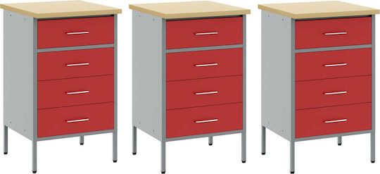 vidaXL Πάγκος Εργασίας Αντοχής 150kg 55x85x150cm 3τμχ 3321369