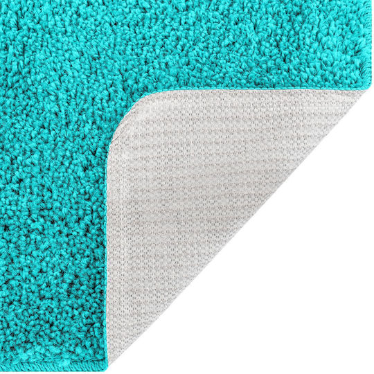 vidaXL Non-Slip Bath Mat Microfiber Toilet 4019820 Turquoise 50x50cm