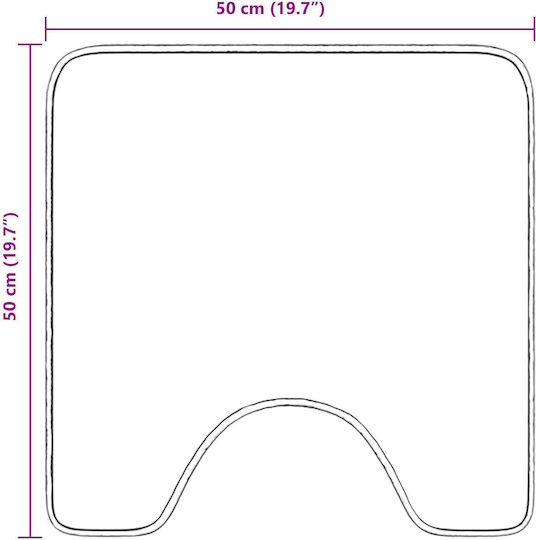 vidaXL Non-Slip Bath Mat Toilet 4019815 Grey 50x50cm