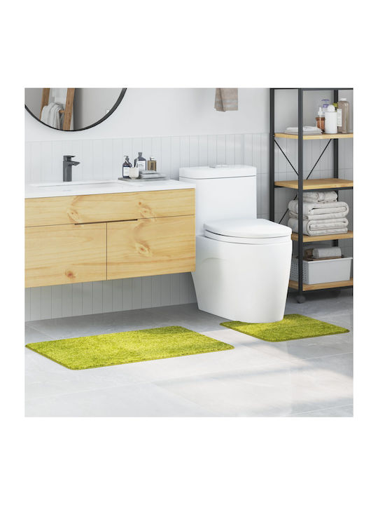 vidaXL Rutschfest Set Badematten Mikrofaser Rechteckig 4019859 Green 2Stück