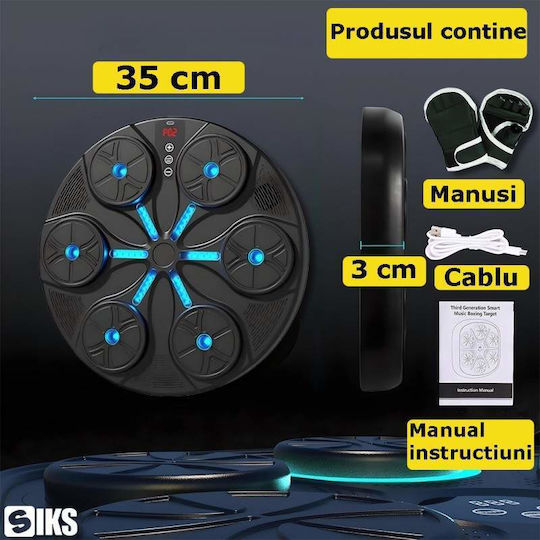 Dispozitiv de Box Inteligent Siks cu Iluminare Led Muzicală Afișaj Hd Lumină Rgb Difuzor Bluetooth Încorporat Funcții Inteligente Usb Copii Adulți Include Mănuși Negru