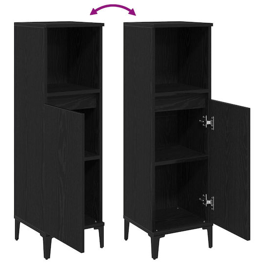 vidaXL Waschtisch ohne Waschbecken L30xB30xH100cm Black Oak