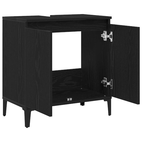 vidaXL Шкаф без Мивка Д58xШ33xВ60см Black Oak