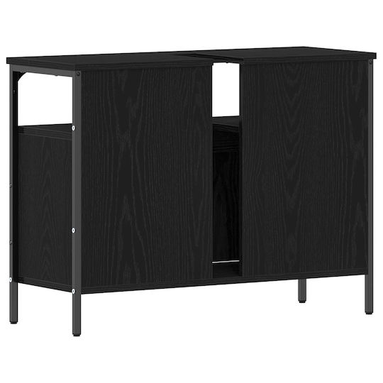 vidaXL Blat Blat fără Lavoar, cu Oglindă & Coloană L80xW30xH60cm Black Oak
