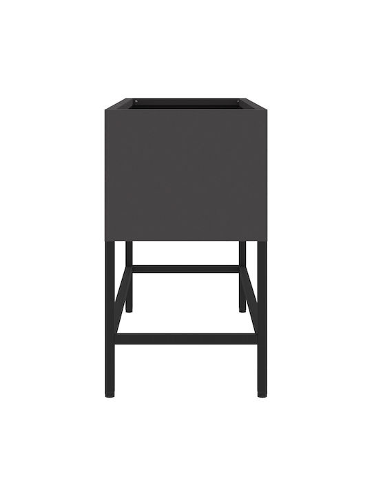 vidaXL Ghiveci Metal Negru 60x26x45cm.