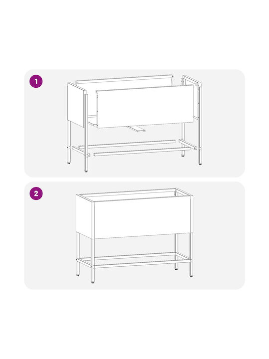 vidaXL Ghiveci Metal Negru 60x26x45cm.
