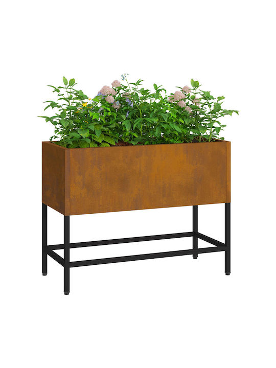 vidaXL Pot Metallic Distressed Steel 60x26x45cm.