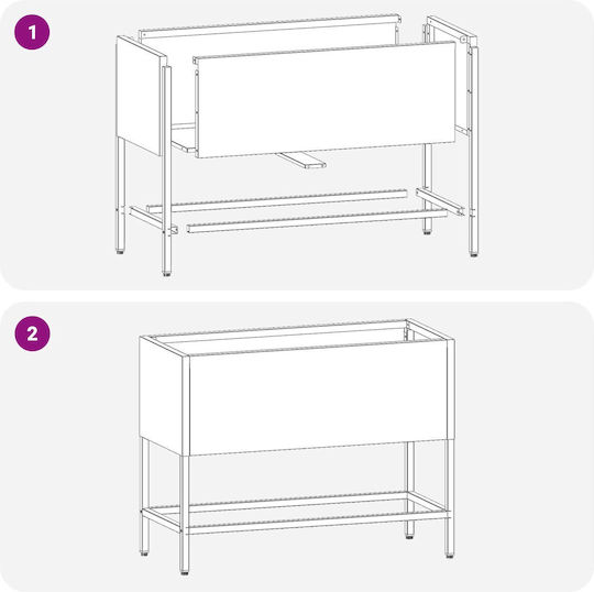 vidaXL Topf Metallisch Distressed Steel 60x26x45cm.