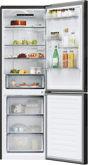 Candy Ψυγειοκαταψύκτης 355lt Total NoFrost Υ185xΠ59.5xΒ66.7εκ. Μαύρος ECN2CQTEB186