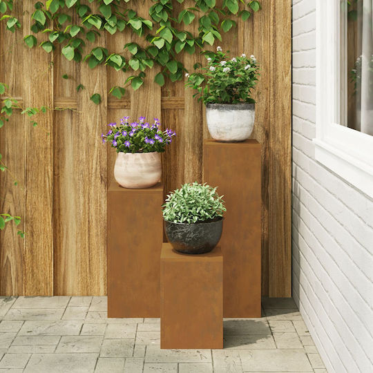 vidaXL Suporturi de plante Metalice Maro 24bucx24bucx35buccm. 3buc