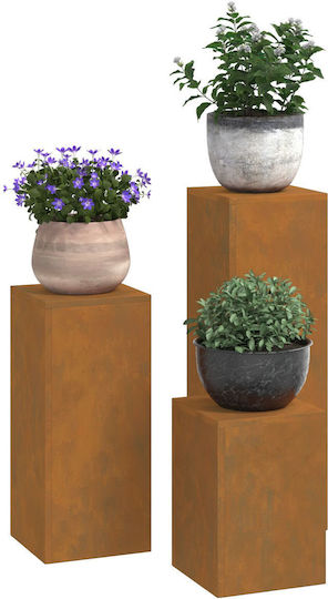 vidaXL Suporturi de plante Metalice Maro 24bucx24bucx35buccm. 3buc