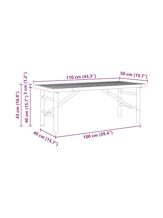 Masa Masa de lounge pentru spații exterioare de bambus 110x50x43buc