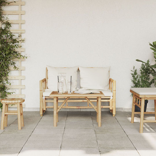 Auxiliary Outdoor Free Standing Bamboo Table Natural 70x40x36cm