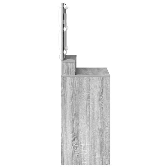 vidaXL Makeup Mirror Tabletop with Light 135x1.5cm Gray