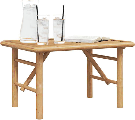 Auxiliary Outdoor Free Standing Bamboo Table Natural 70x40x36cm