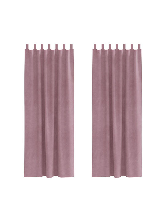 vidaXL Pink Curtains Set with Tab Top 140x245cm