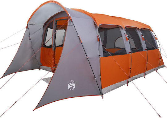 vidaXL Лятна Палатка За Къмпинг Сив За 8 Човека 576x325x213см
