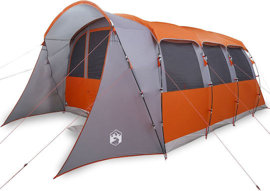 vidaXL Лятна Палатка За Къмпинг Сив За 8 Човека 576x325x213см