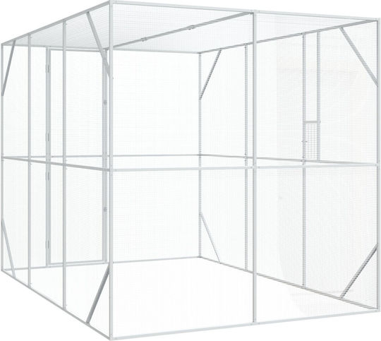 vidaXL Cușcă Păsări 302x206x214cm. Gri