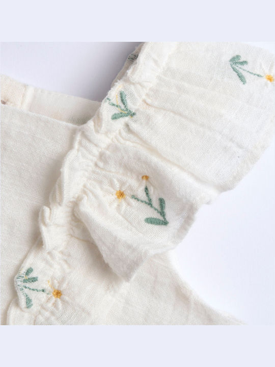 Kinderhemd Ärmellos Ecru - Floral