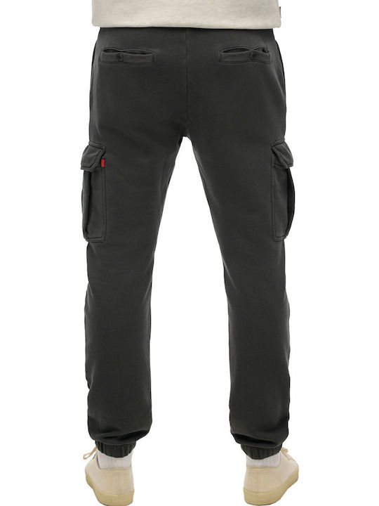 Cargo Παντελόνι Φόρμας με Λάστιχο Washed Black