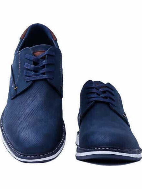 Men's Synthetic Leather Casual Shoes Blue