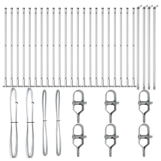vidaXL Draht für Gartenzaun aus Stahl 3.2x3.2x110cm 26Stück Silver