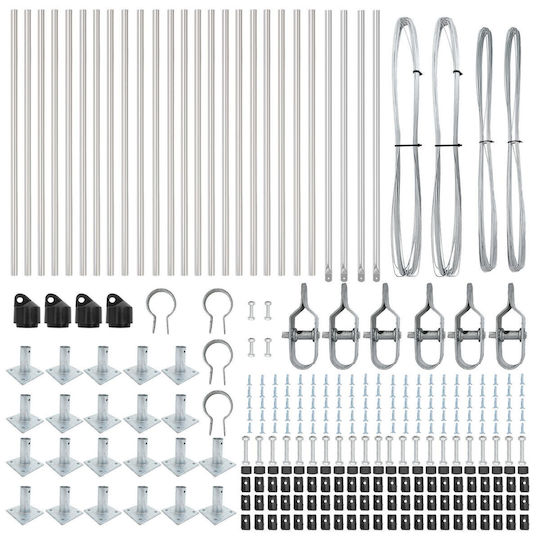 vidaXL Draht für Gartenzaun aus Stahl 3.2x3.2x110cm 26Stück Silver