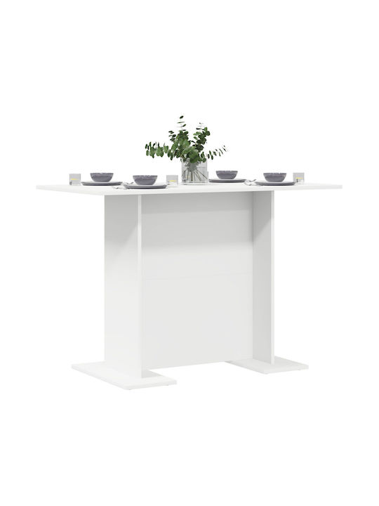 Table Dining Room Wooden White 110x60x75cm