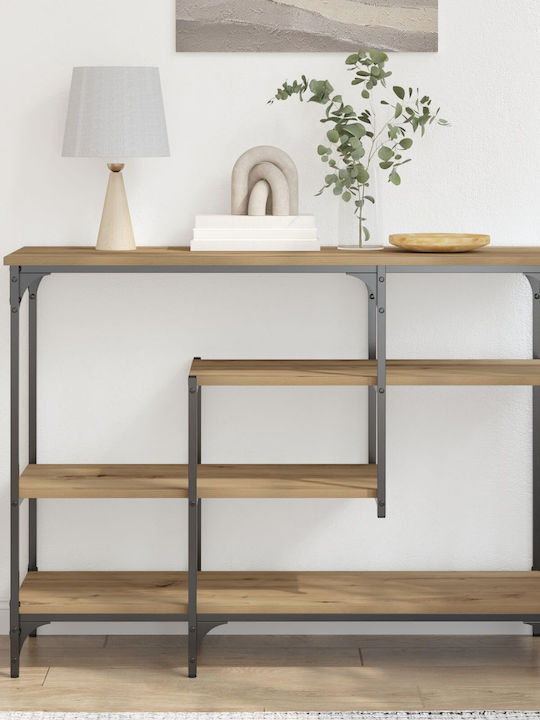 Console Table Wood & Metal Artisan Oak L100xW35xH75cm
