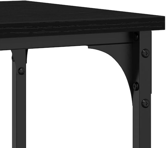 Console Table Wood & Metal Black Oak L100xW35xH75cm