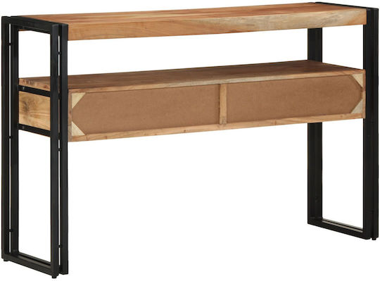 Console Table of Solid Wood & Metal Black L120xW33xH75cm