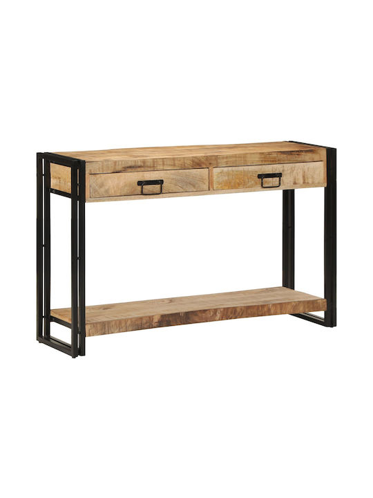 Console Table of Solid Wood & Metal Mango L120xW33xH75cm