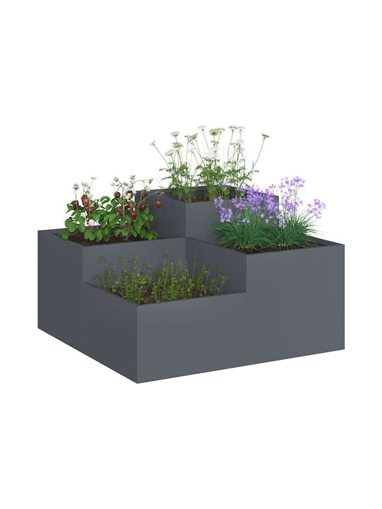 vidaXL Garden Pot Metallic Charcoal 80x80x48cm.