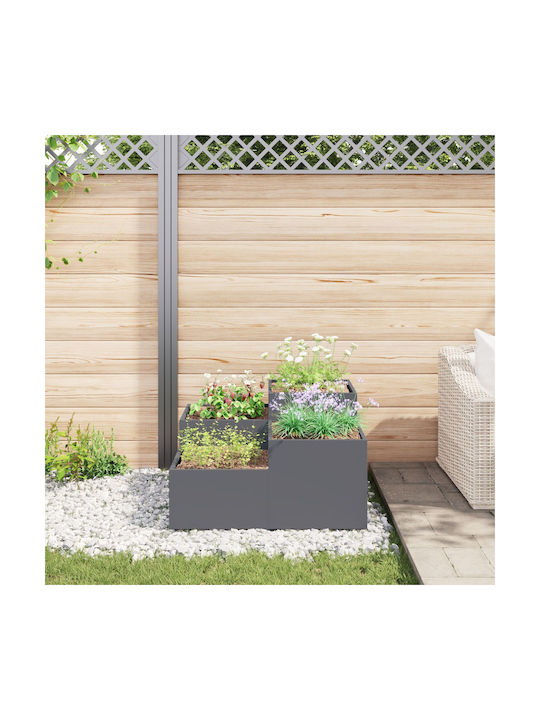 vidaXL Garden Pot Metallic Charcoal 80x80x48cm.