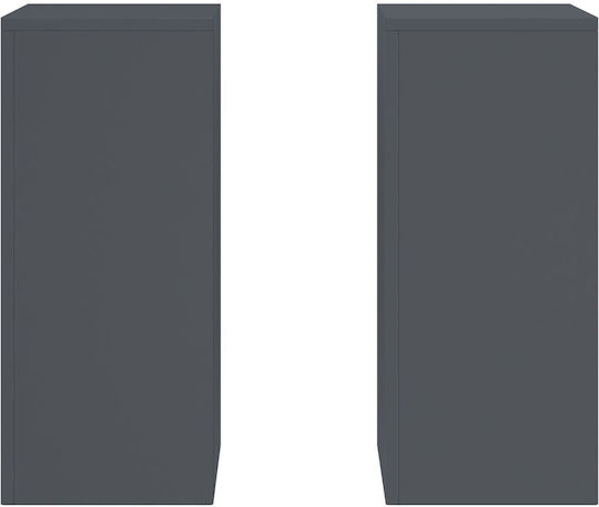vidaXL Стойки за саксия Метални Сив 24брx24брx55брсм. 2бр