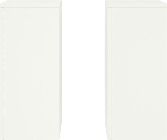 vidaXL Ανθοστήλες Μεταλλικές Λευκά 24x24x55εκ. 2τμχ