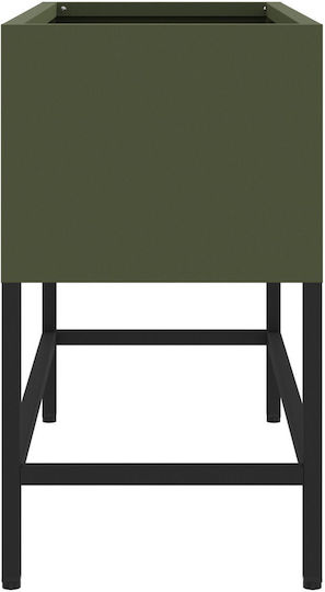 vidaXL Auto-udare Ghiveci Metal Verde 60x26x45cm.