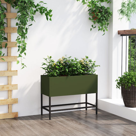 vidaXL Auto-udare Ghiveci Metal Verde 60x26x45cm.