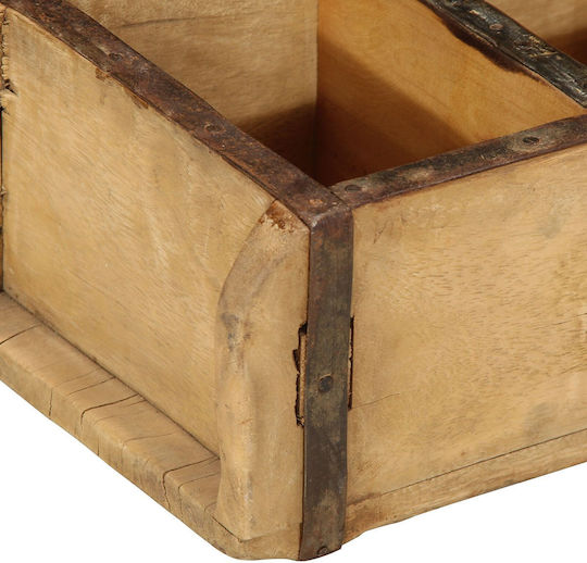vidaXL Дърво Кутия за съхранение Кафяв 30x14x9см 4бр